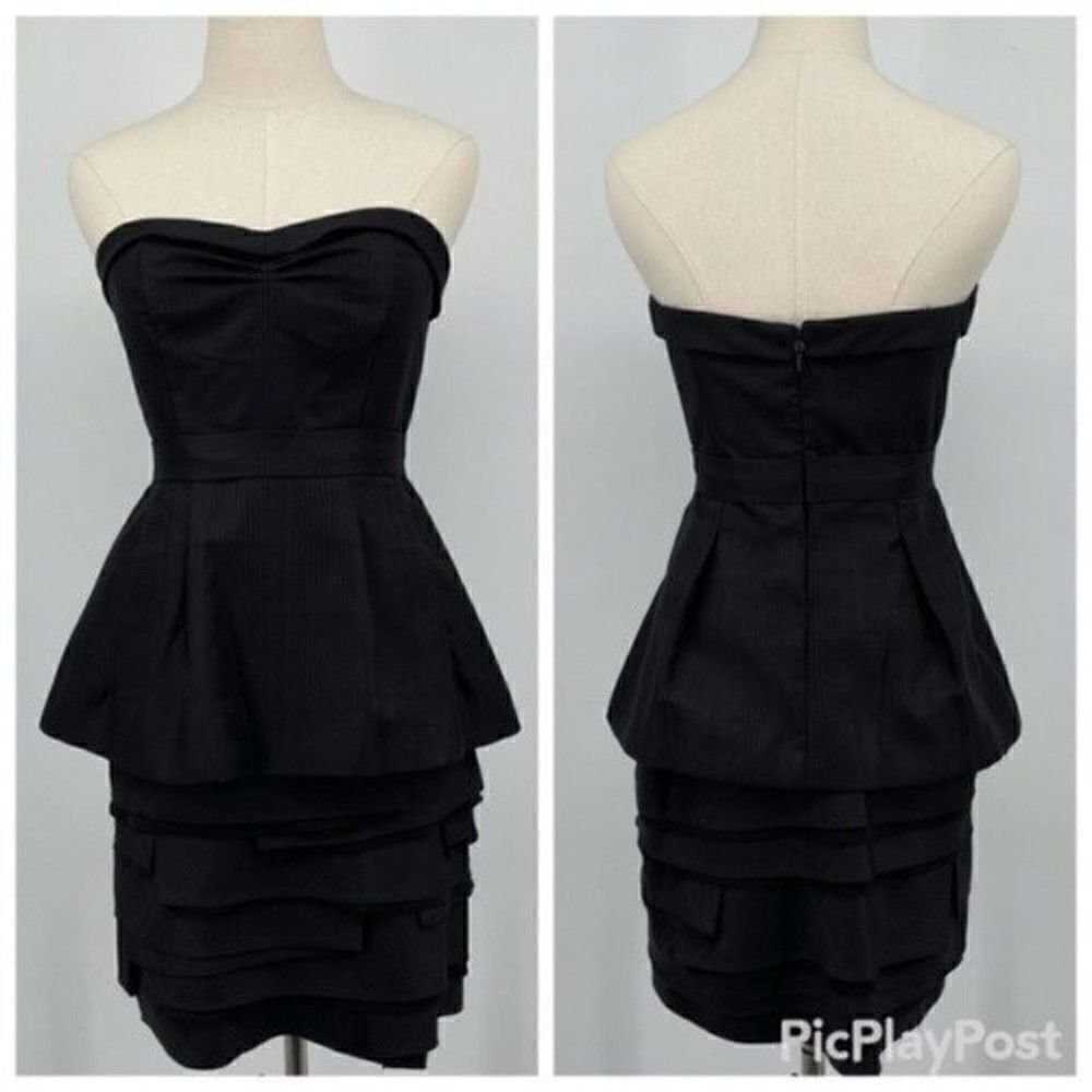 BCBGMaxaria black cocktail dress sz 6 sleeveless with pockets BoxS cocktail